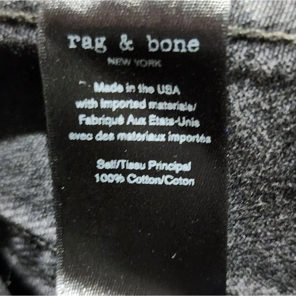 rag&bone Sz. 23 Moss Denim Mini Skirt With Distressed Hem In Asa